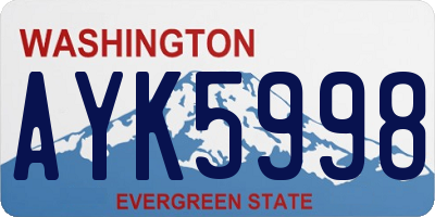 WA license plate AYK5998