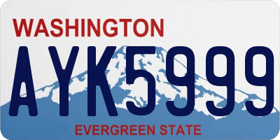 WA license plate AYK5999