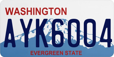WA license plate AYK6004