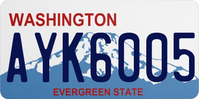 WA license plate AYK6005