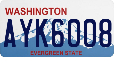 WA license plate AYK6008