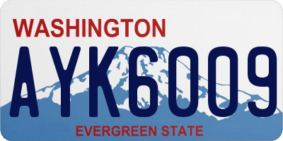 WA license plate AYK6009
