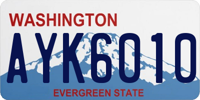 WA license plate AYK6010