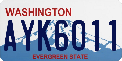 WA license plate AYK6011