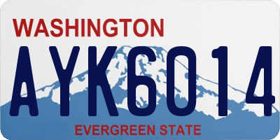 WA license plate AYK6014