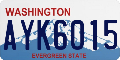 WA license plate AYK6015