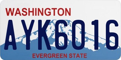 WA license plate AYK6016