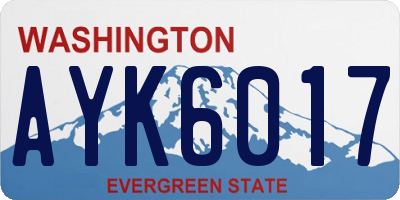 WA license plate AYK6017