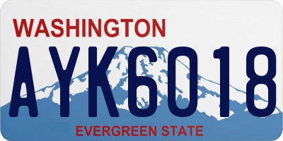 WA license plate AYK6018