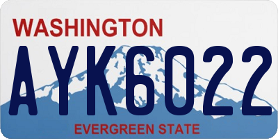 WA license plate AYK6022