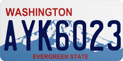 WA license plate AYK6023