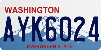 WA license plate AYK6024