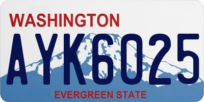WA license plate AYK6025