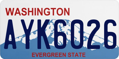 WA license plate AYK6026