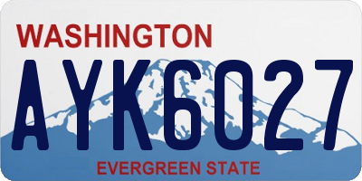 WA license plate AYK6027