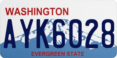 WA license plate AYK6028