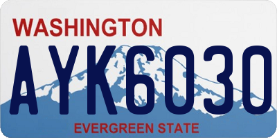 WA license plate AYK6030