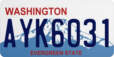 WA license plate AYK6031