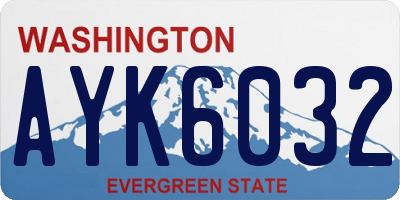WA license plate AYK6032