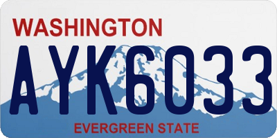 WA license plate AYK6033