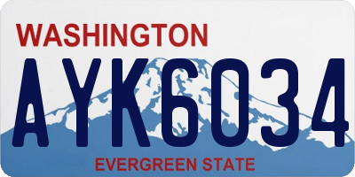 WA license plate AYK6034