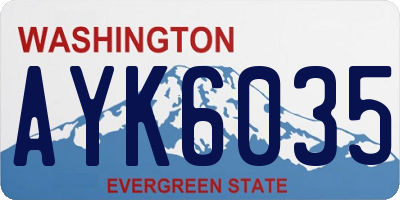 WA license plate AYK6035