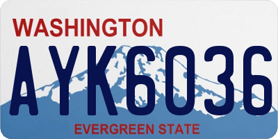 WA license plate AYK6036