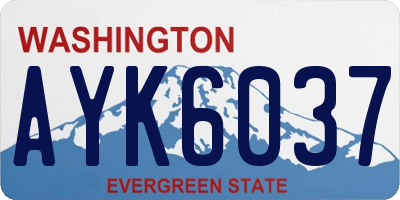 WA license plate AYK6037