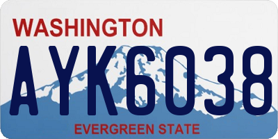 WA license plate AYK6038