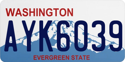 WA license plate AYK6039