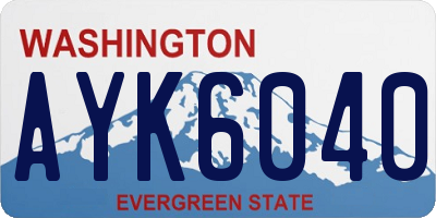 WA license plate AYK6040