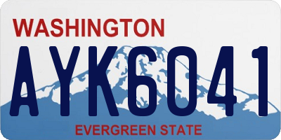 WA license plate AYK6041