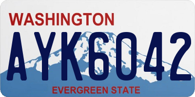 WA license plate AYK6042