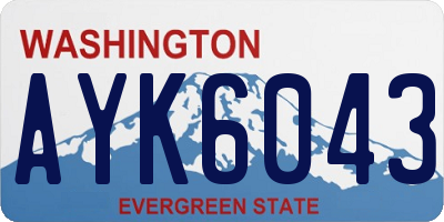WA license plate AYK6043