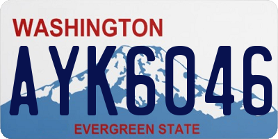 WA license plate AYK6046