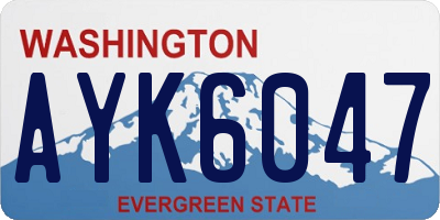 WA license plate AYK6047