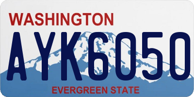 WA license plate AYK6050