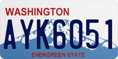 WA license plate AYK6051