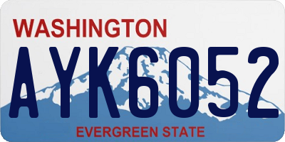 WA license plate AYK6052
