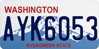 WA license plate AYK6053
