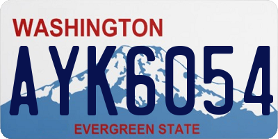 WA license plate AYK6054