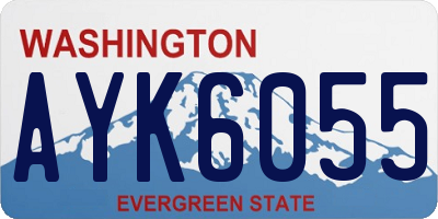 WA license plate AYK6055