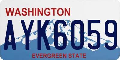 WA license plate AYK6059