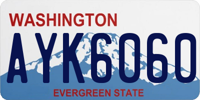 WA license plate AYK6060