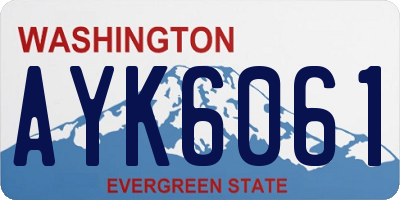 WA license plate AYK6061