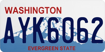WA license plate AYK6062