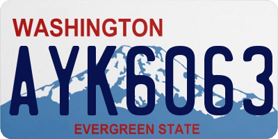 WA license plate AYK6063