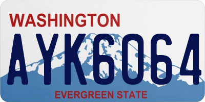 WA license plate AYK6064
