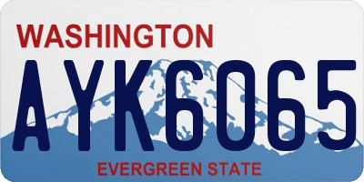 WA license plate AYK6065