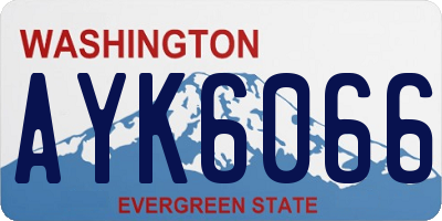 WA license plate AYK6066
